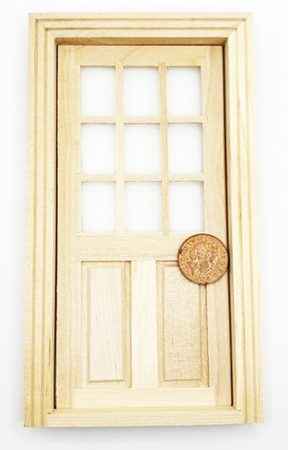 Dolls house wooden door pane - dolls,