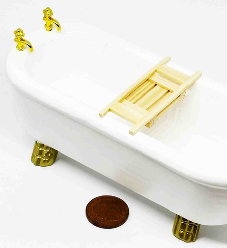 Dolls house bath caddy natural - dolls,