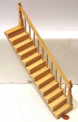 Dolls house wooden staircase - house,