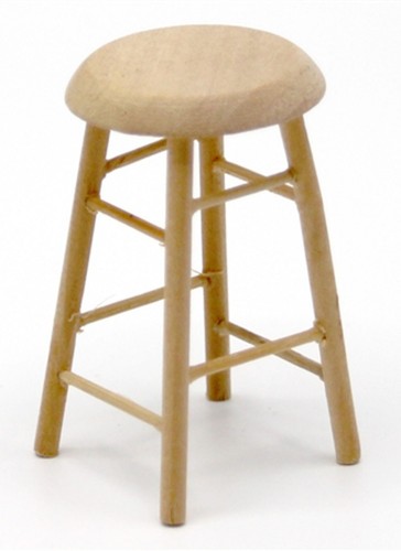 Dolls house tall wooden - wooden, stool
