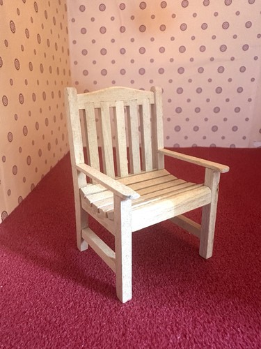 Dolls house wooden - dolls, chair