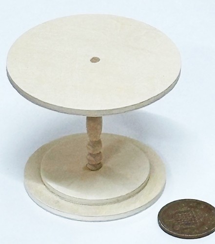 Dolls house wooden round table - dolls,