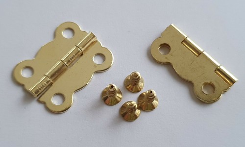 Pair gold hinges craft - pair,