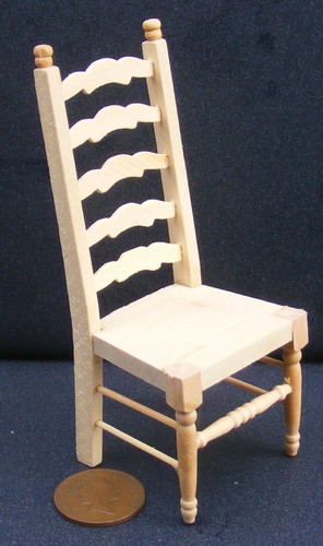 Dolls house wooden chair - wooden,