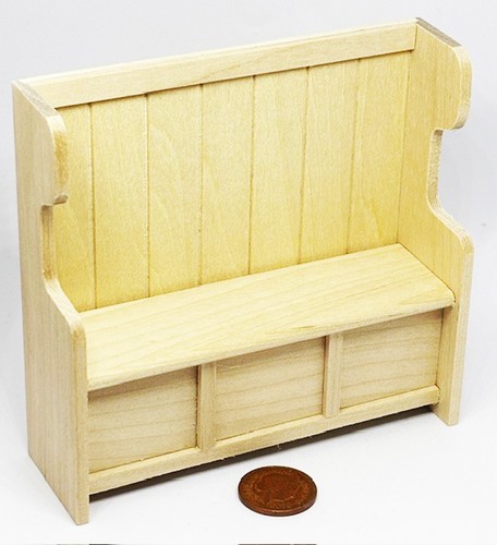 Dolls house settle pew natural - settle,