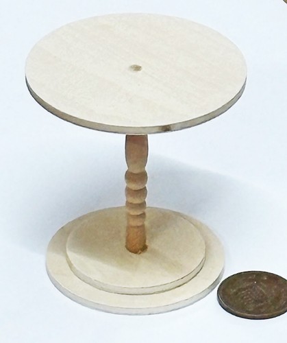 Dolls house wooden round table - house,