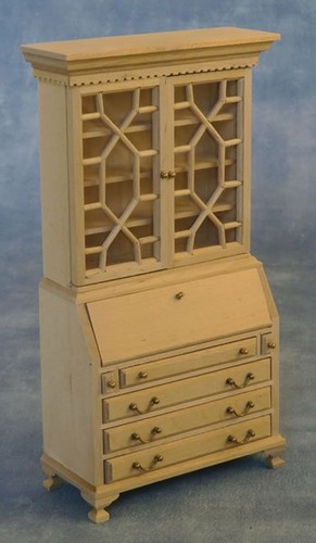 Natural finish bookcase bureau - finish,