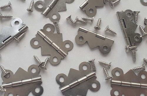 Pcs silver hinges wooden - hinges, box