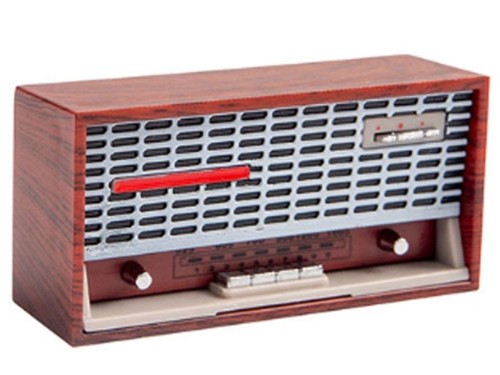 Dolls house radio dark wood - dolls,