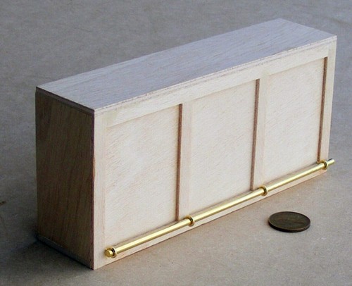 Dolls house straight wood bar - dolls,