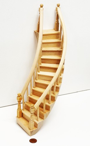 Dolls house staircase wooden - house,